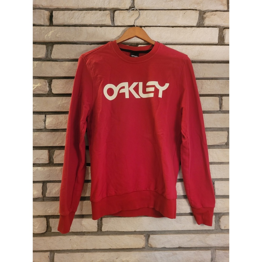 Red Oakley Pull-over Sweatshirt Size Medium 100% Cotton